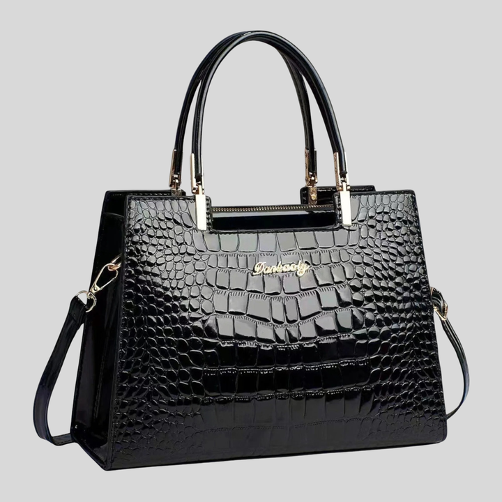 Sac à main en cuir crocodile brillant