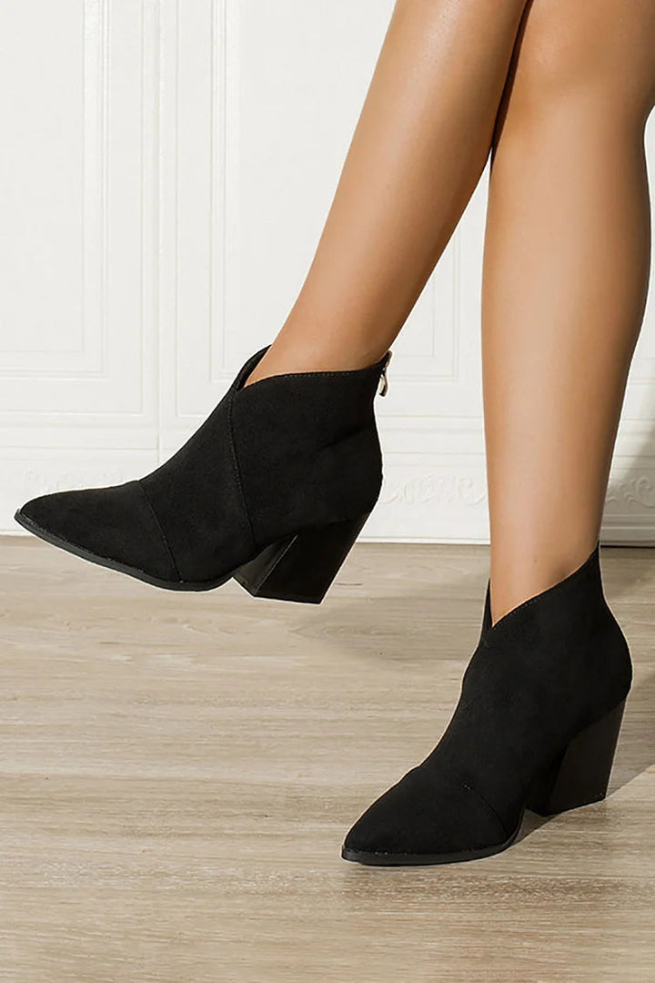 Bottine Pointue Avec Effet Suede