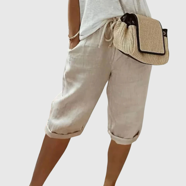 Fenley | Shorts Capri en Lin à Cordon