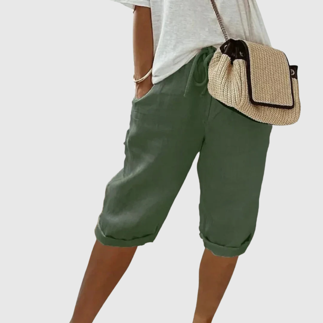 Fenley | Shorts Capri en Lin à Cordon