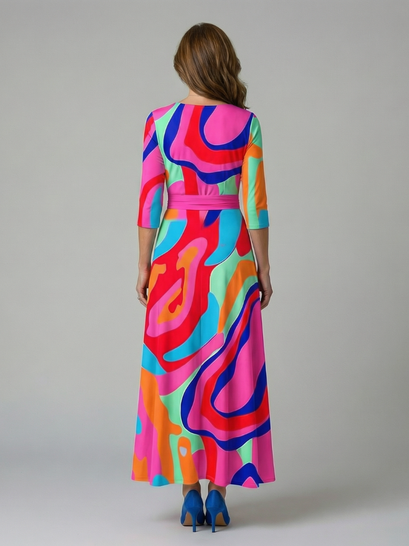 Celine | Robe Midi Croisée à Col