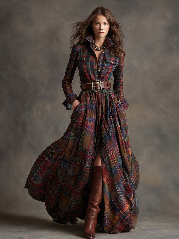 Hanna | Sukienka maxi retro