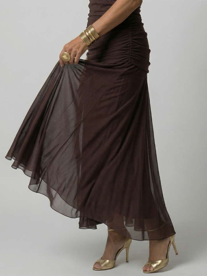 Calen | Robe Midi Décontractée à Épaules Dénudées