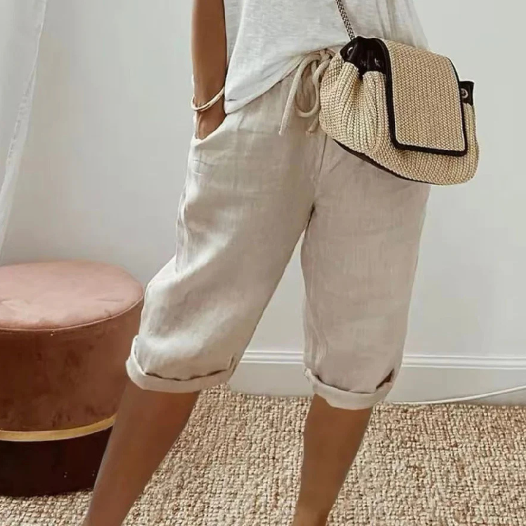 Fenley | Shorts Capri en Lin à Cordon