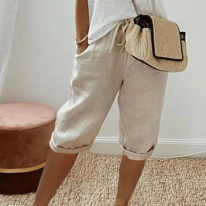 Fenley | Shorts Capri en Lin à Cordon