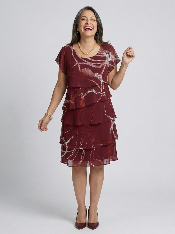 Alani | Robe Abstraite Composée Longueur Genou