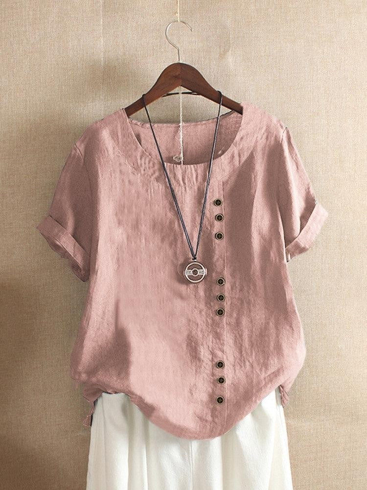 Blouse Aérée avec Patte de Boutonnage