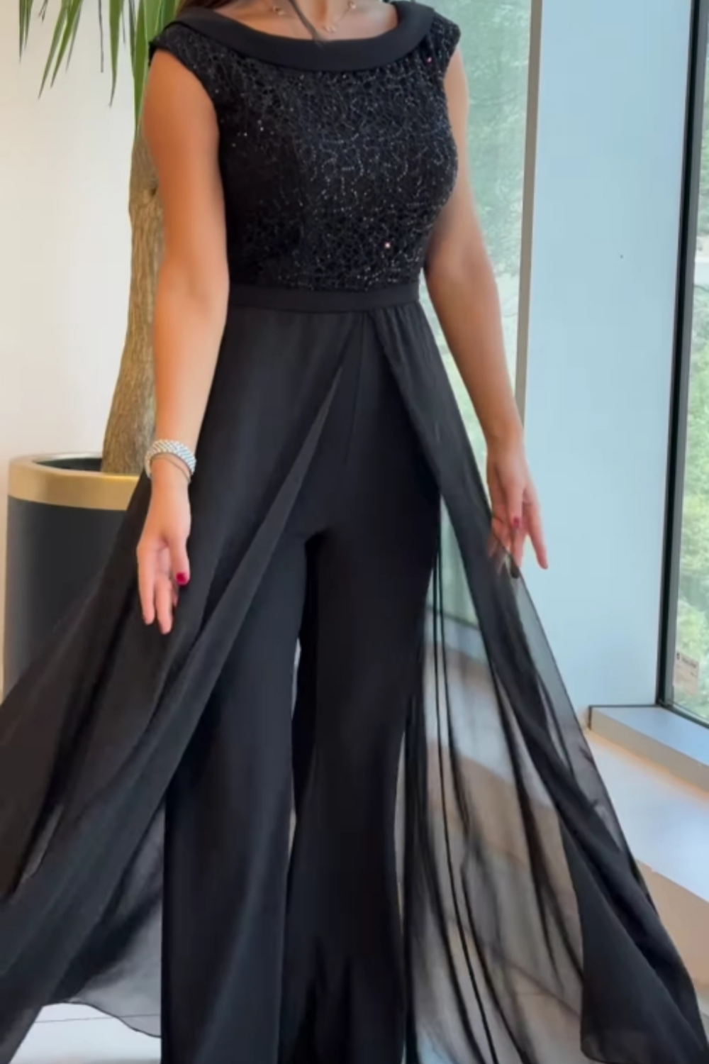 Milena | Błyszczący, Elegancki Kombinezon