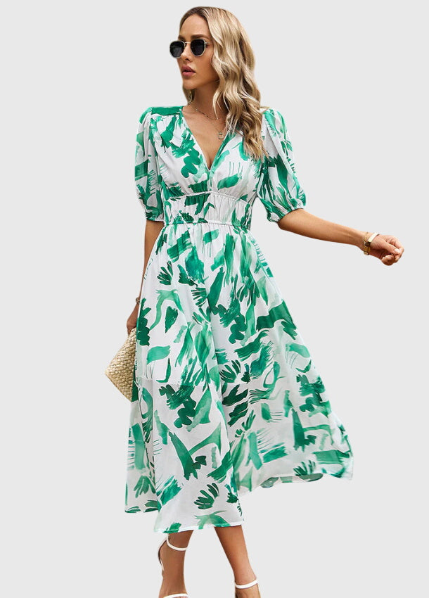 Joyce | Robe Midi Florale Flatteuse