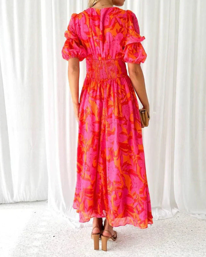 Robe Longue Rose Avec Imprimé Floral