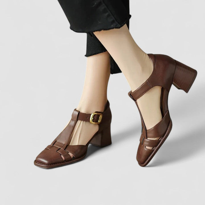 Scarlett – Talons Bloc T-Strap Orthopédiques