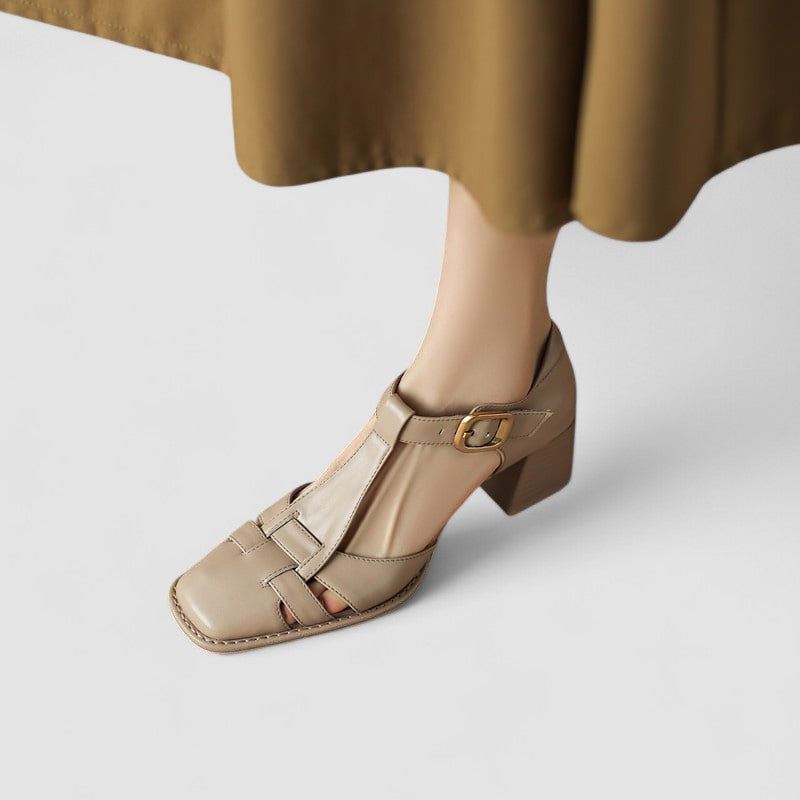 Scarlett – Talons Bloc T-Strap Orthopédiques