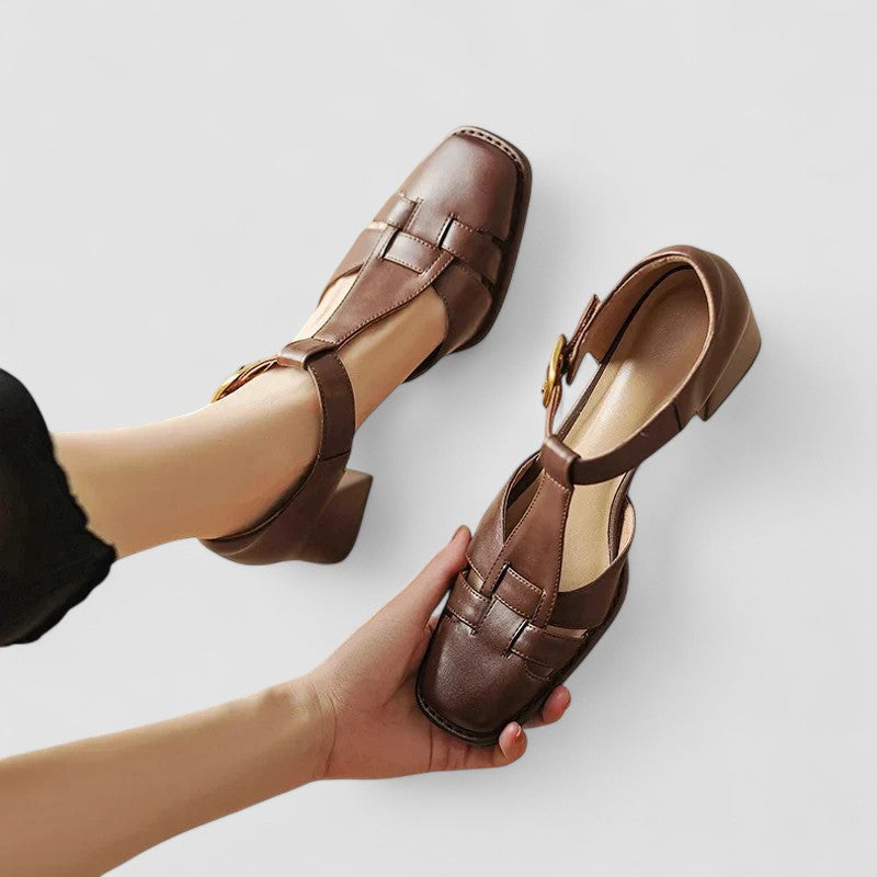 Scarlett – Talons Bloc T-Strap Orthopédiques