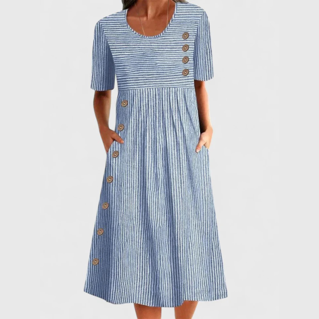 Lillian | Robe Midi Rayée
