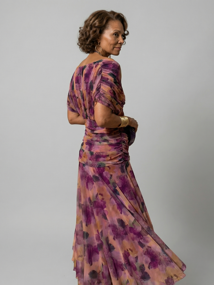 Calen | Robe Midi Décontractée à Épaules Dénudées