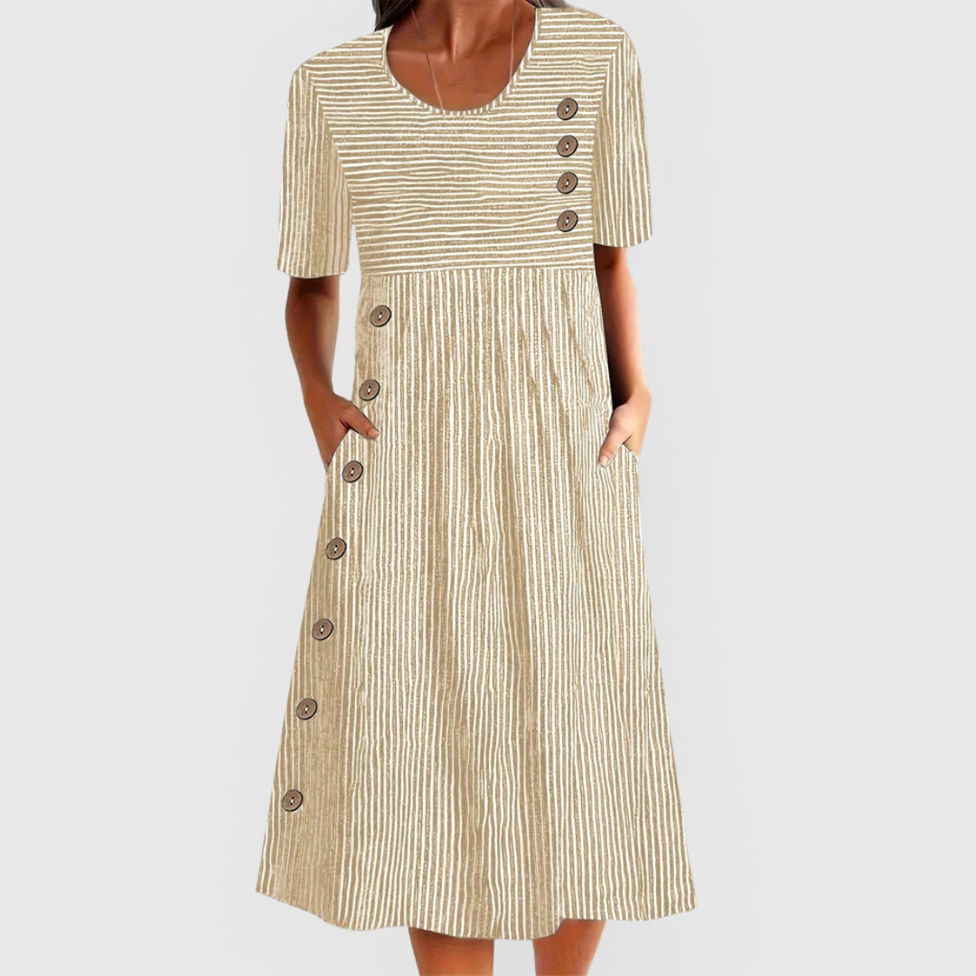 Lillian | Robe Midi Rayée