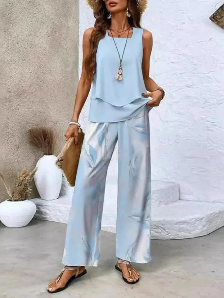 Ovelynra™ | Ensemble Haut Sans Manches et Pantalon Large