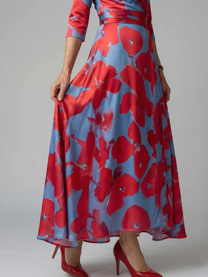 Celine | Robe Midi Croisée à Col