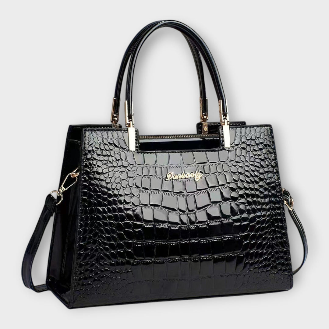 Sac à main en cuir crocodile brillant