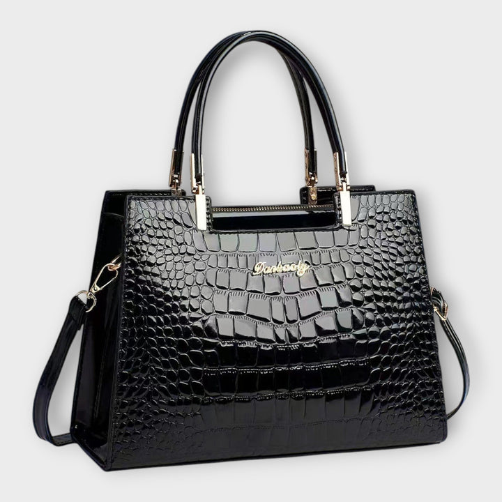 Sac à main en cuir crocodile brillant