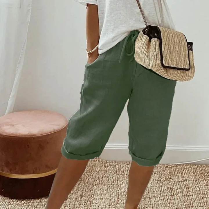 Fenley | Shorts Capri en Lin à Cordon