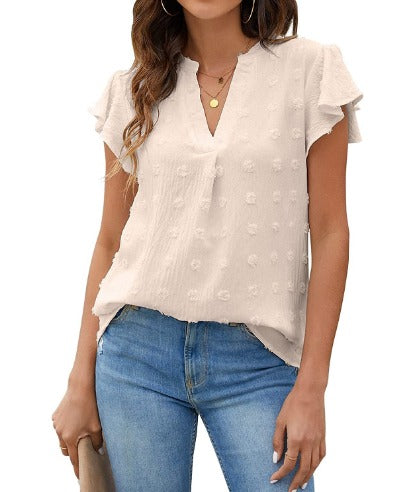 Kari | Blouse Chic en Patchwork avec Volants