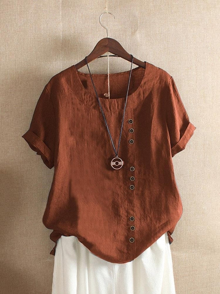 Blouse Aérée avec Patte de Boutonnage