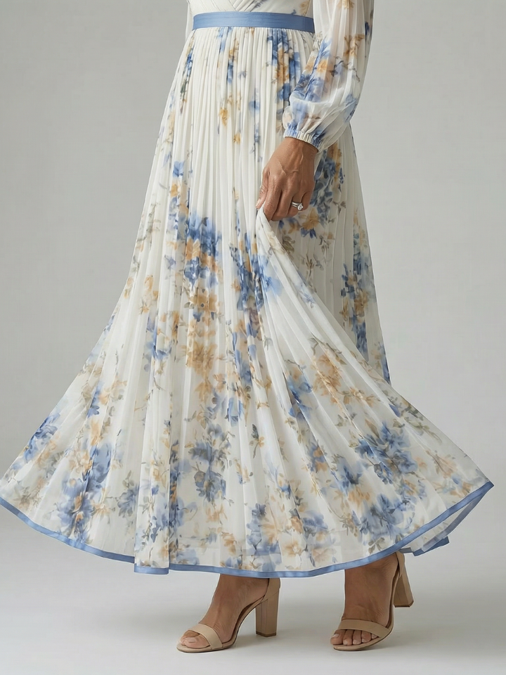 Rielle | Robe Midi Plissée à Enveloppe