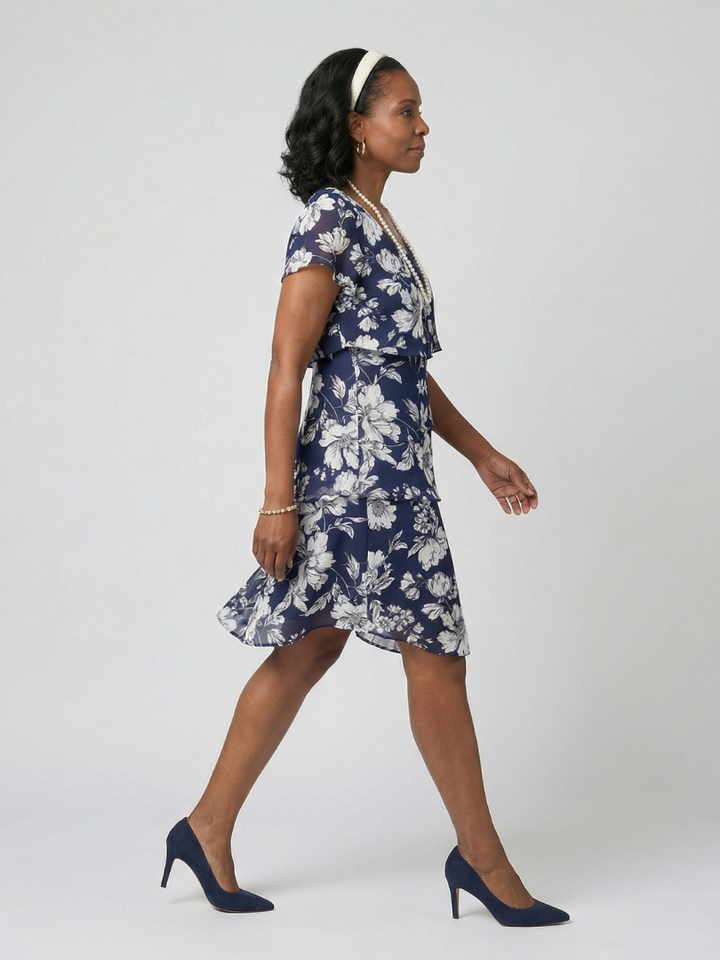 Thea | Robe florale subtile à longueur genou