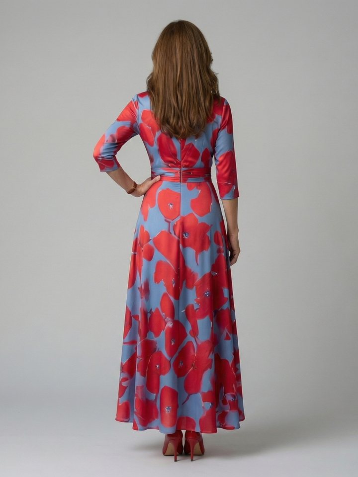 Celine | Robe Midi Croisée à Col