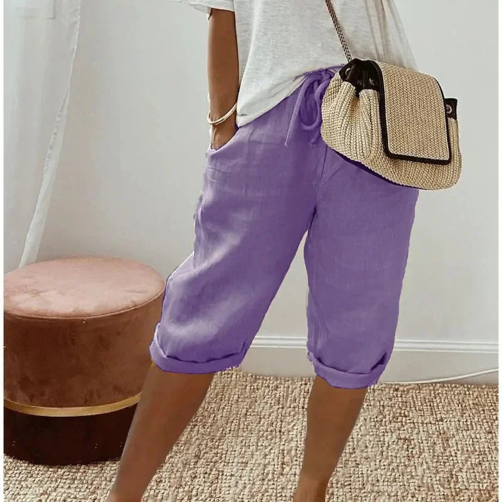 Fenley | Shorts Capri en Lin à Cordon
