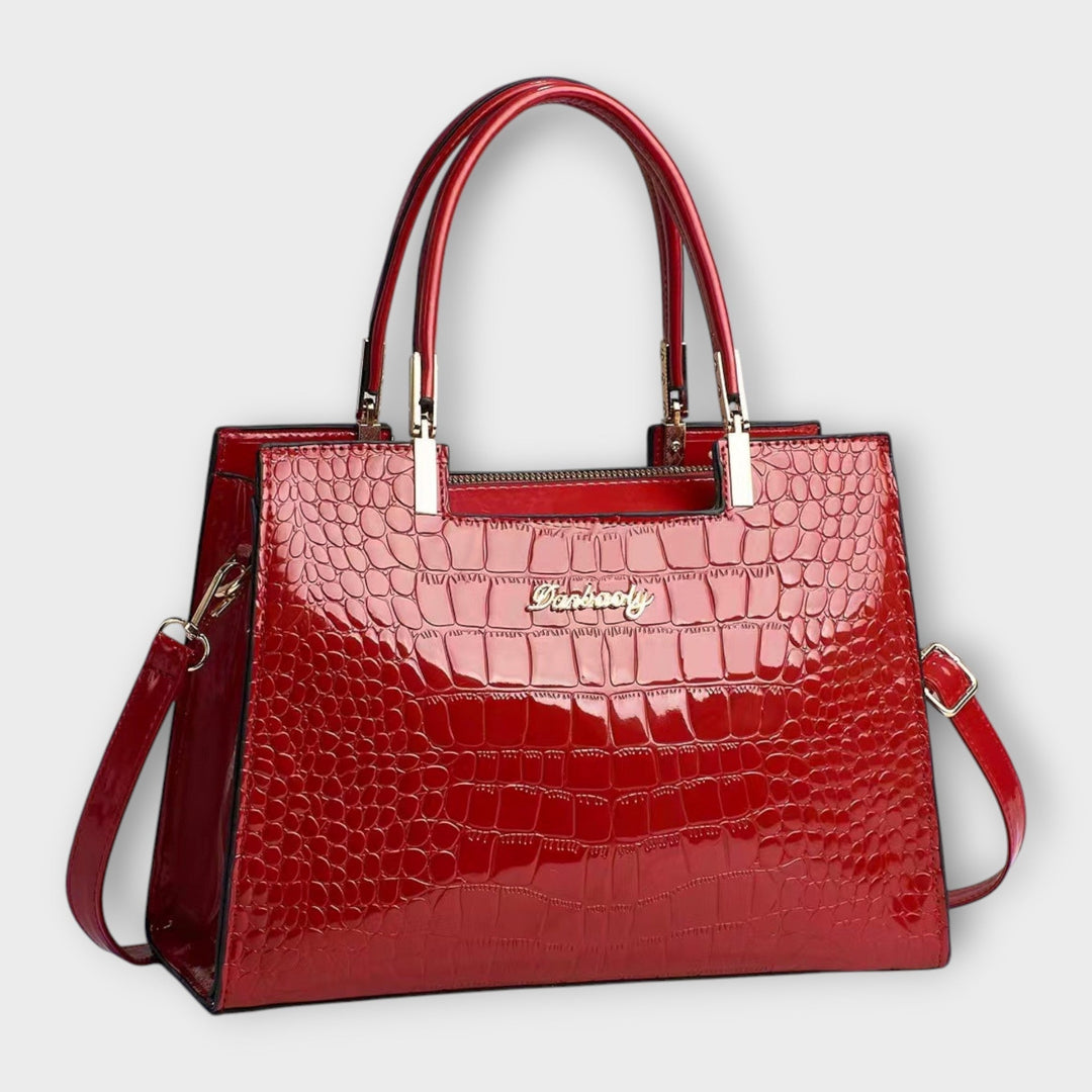 Sac à main en cuir crocodile brillant