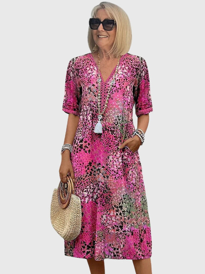 Monica | Robe Midi Florale Élégante