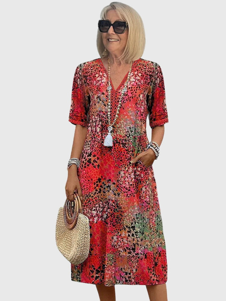 Monica | Robe Midi Florale Élégante