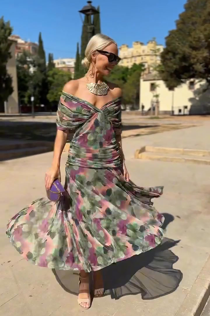 Robe Maxi de Fête Élégante à Col V