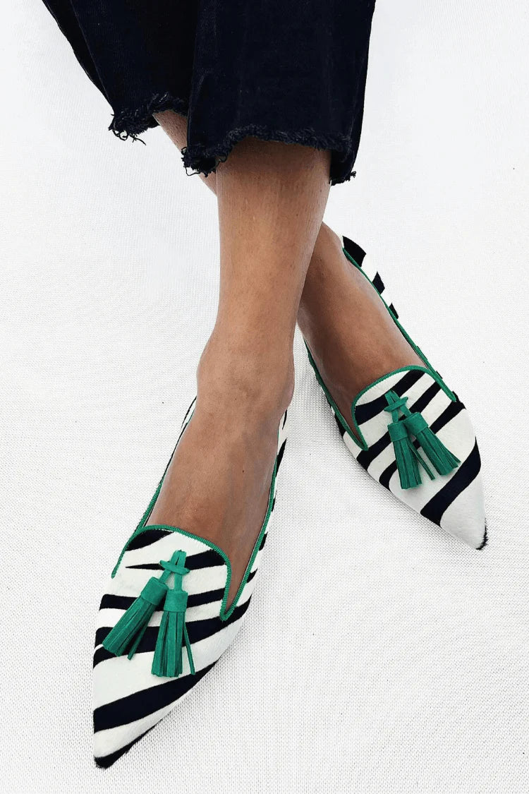 Riane™ | Mocassins Zebra Green