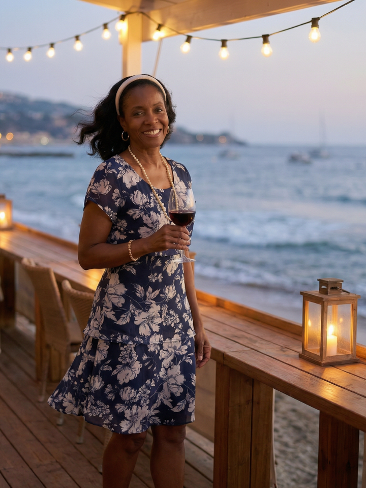 Thea | Robe florale subtile à longueur genou