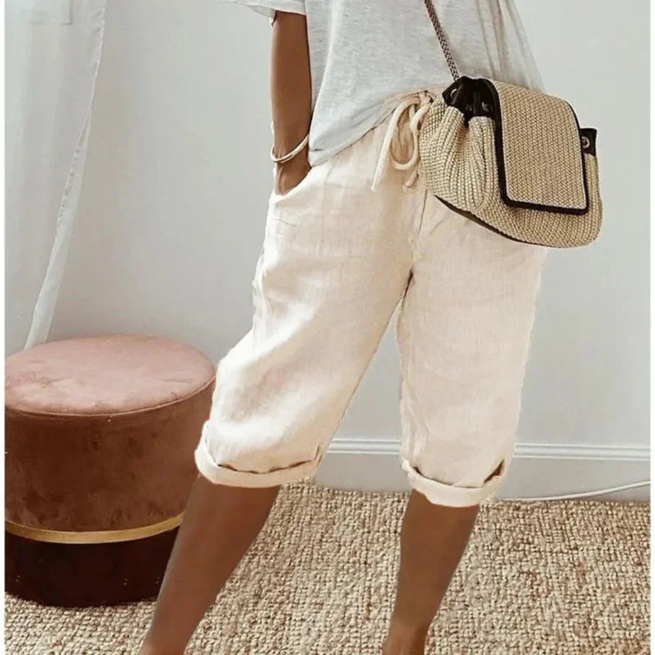 Fenley | Shorts Capri en Lin à Cordon