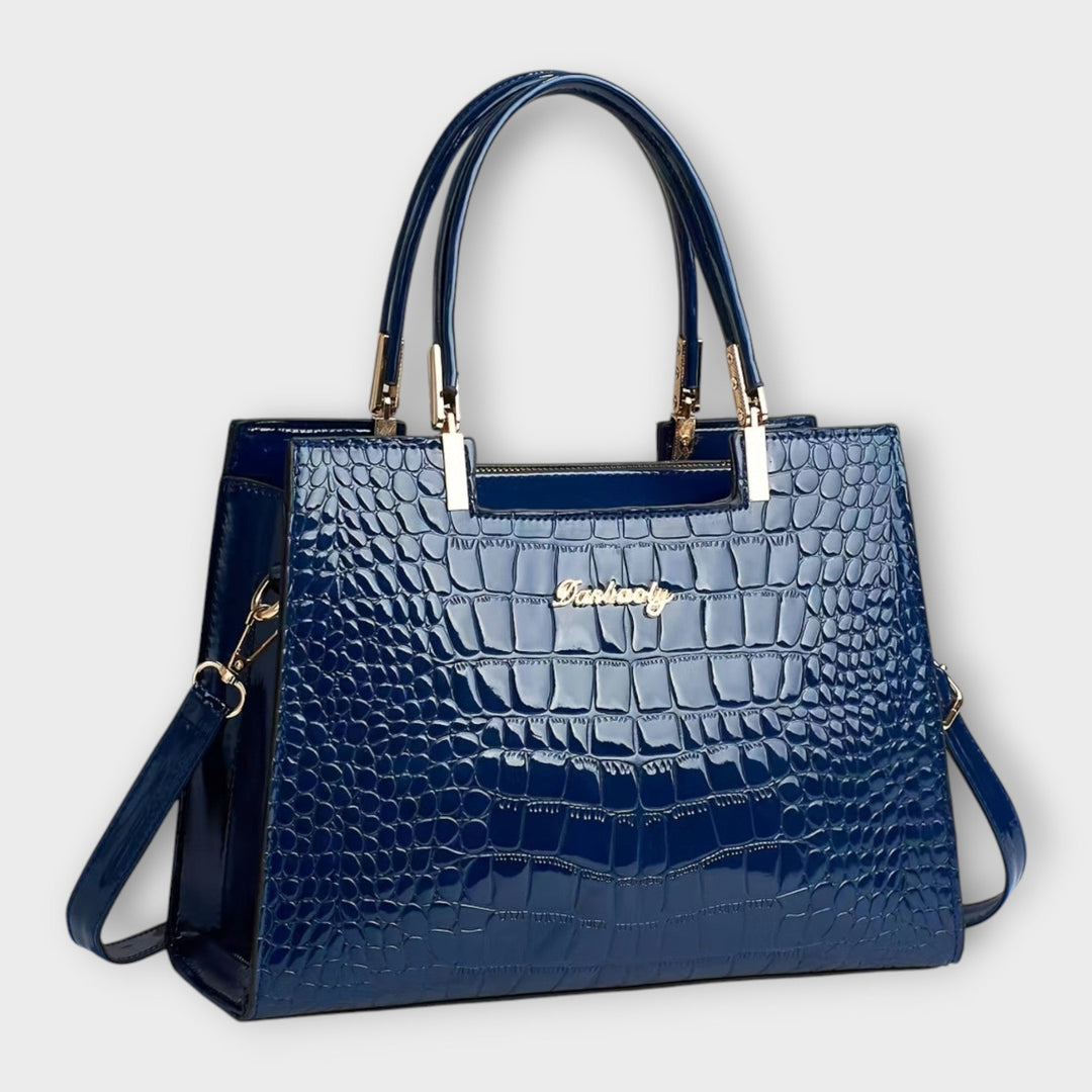 Sac à main en cuir crocodile brillant