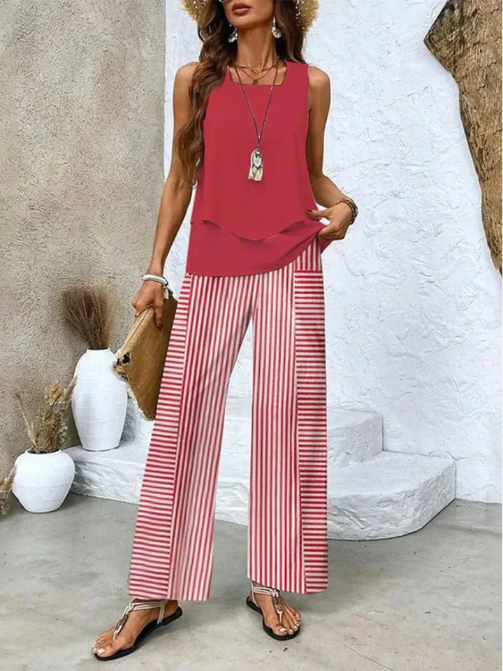 Ovelynra™ | Ensemble Haut Sans Manches et Pantalon Large