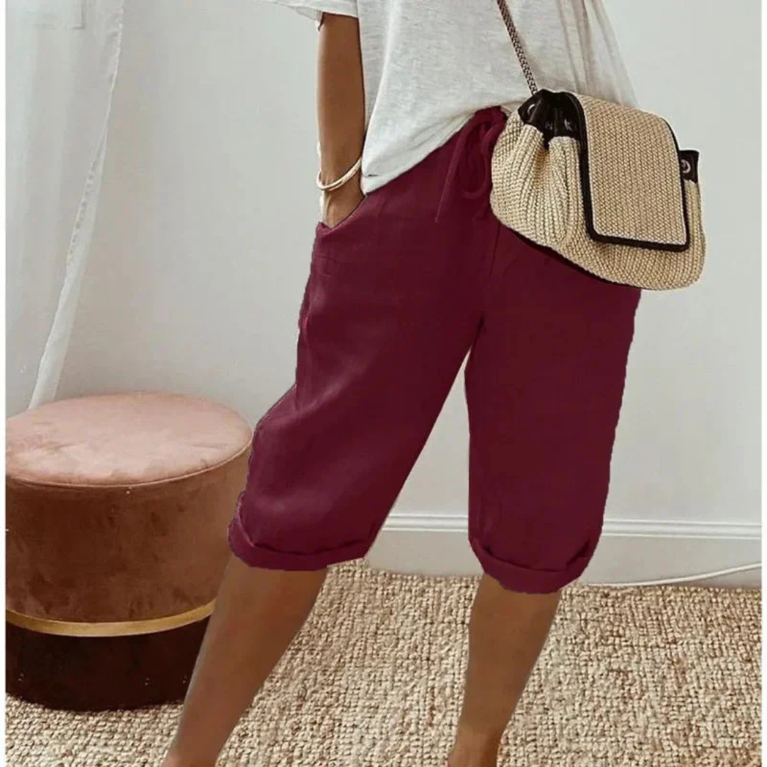 Fenley | Shorts Capri en Lin à Cordon