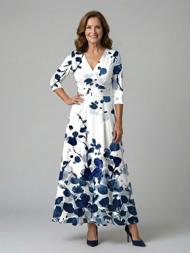 Celine | Robe Midi Croisée à Col