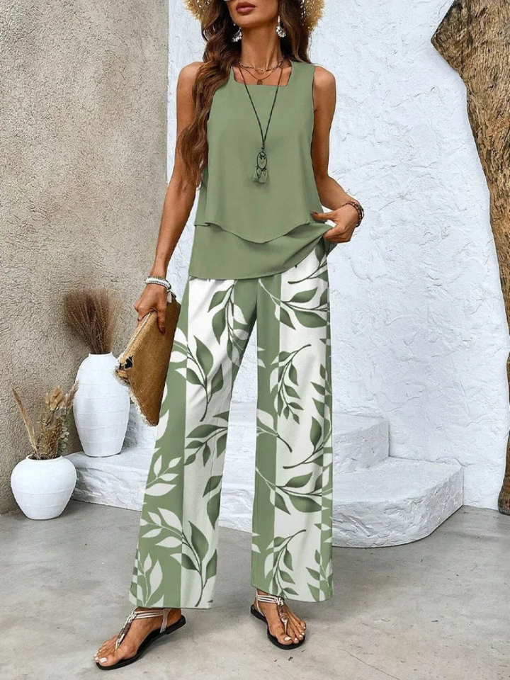 Ovelynra™ | Ensemble Haut Sans Manches et Pantalon Large