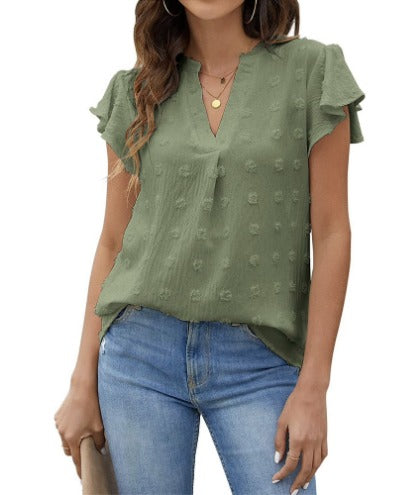 Kari | Blouse Chic en Patchwork avec Volants