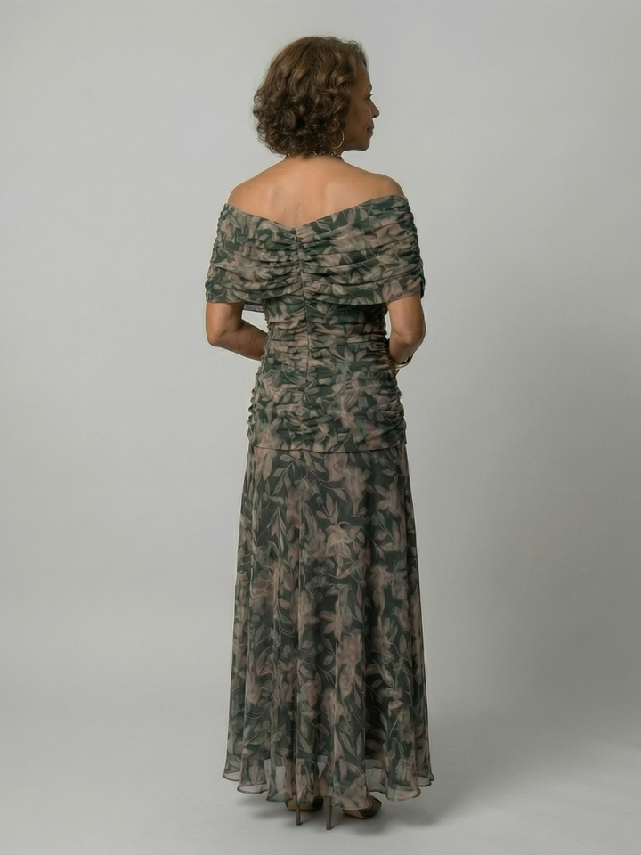 Calen | Robe Midi Décontractée à Épaules Dénudées