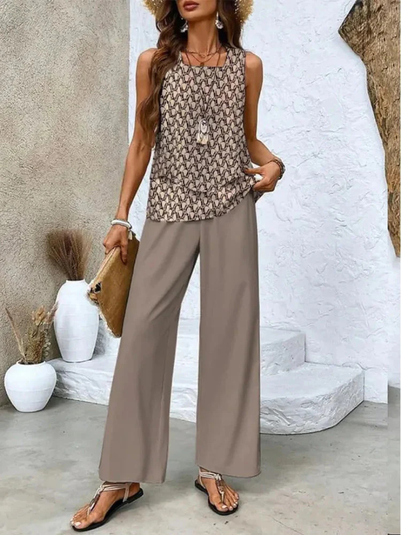 Ovelynra™ | Ensemble Haut Sans Manches et Pantalon Large