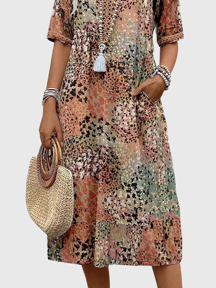 Monica | Robe Midi Florale Élégante