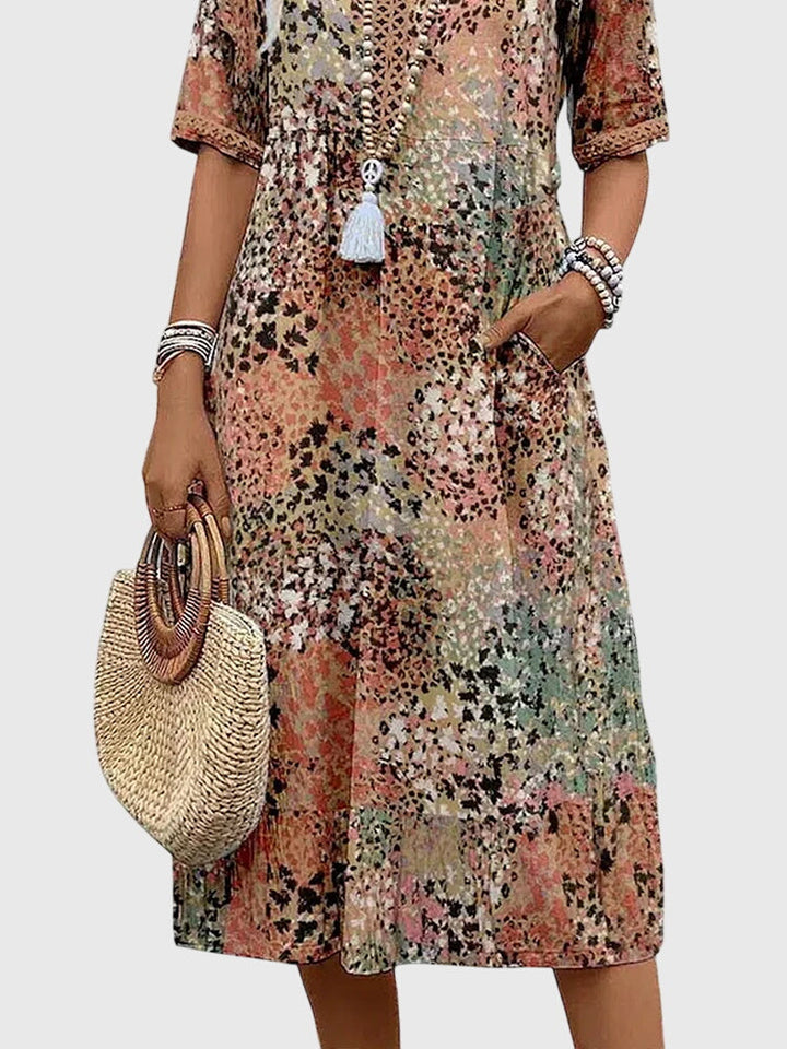 Monica | Robe Midi Florale Élégante