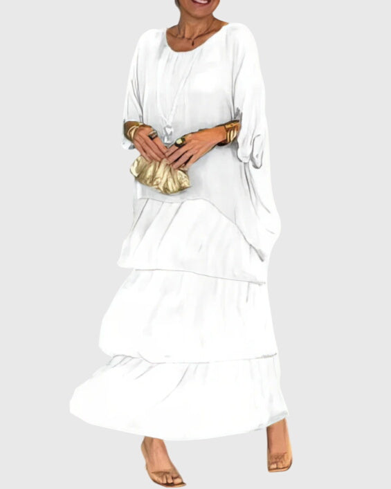 Bernadette | Robe Élégante Longue et Fluide
