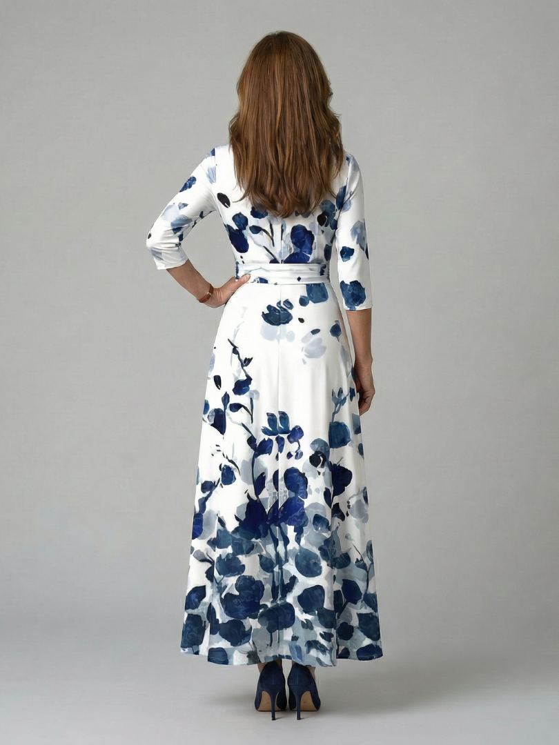 Celine | Robe Midi Croisée à Col